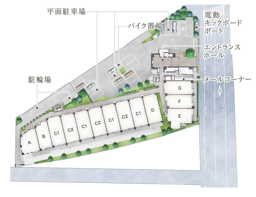 敷地配置イラスト